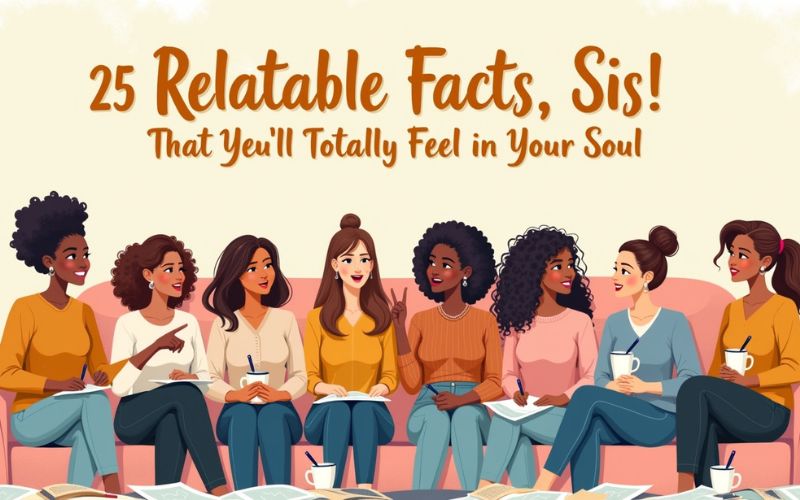 Relatable girl facts sis in bold pink text with Gen Z girls laughing and sharing fun moments on social media