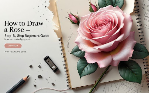 Step-by-step beginner's guide showing how to draw a rose with easy sketching and shading techniques.